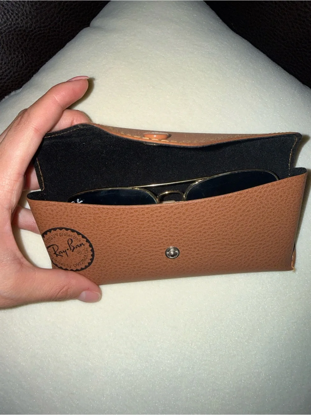 Ray-Ban Gold Frame Aviator Sunglasses with Blue Gradient Lenses